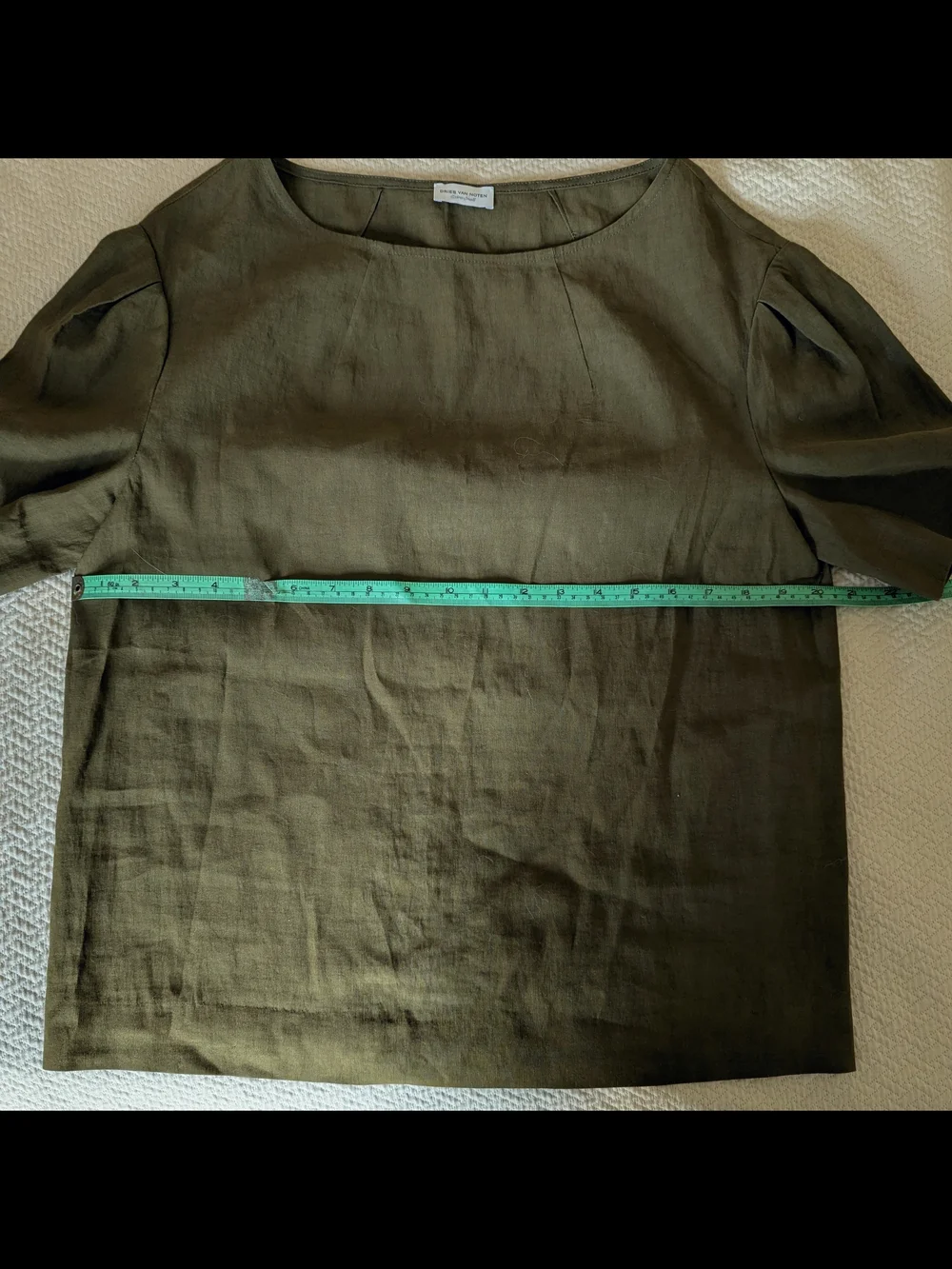 Dries Van Noten round neck linen cotton blend Summer top Olive Green XS - Picture 11 of 11